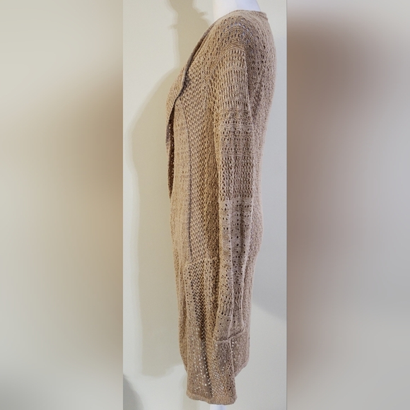 Lucky Brand Women's Open Knit Long Duster Boho Cardigan Sweater XS - Picture 7 of 9